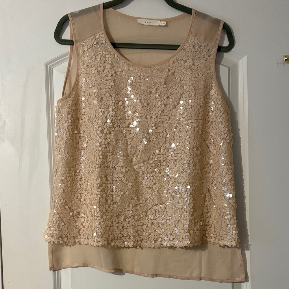 Lush Blush Sequin Mesh Layered Camisole